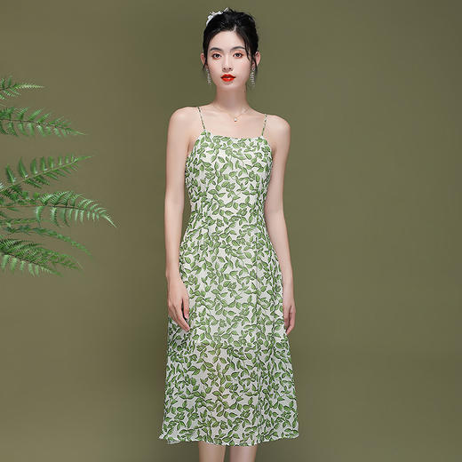 OY-230202薄款女雪纺印花少女碎花睡衣吊带连衣裙230202 商品图3