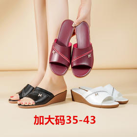 KQCX853 23春夏新款女凉鞋中跟坡跟凉拖鞋凉鞋加大码43