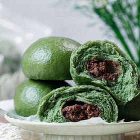 朴食有方艾草原味馒头艾草红豆馒头