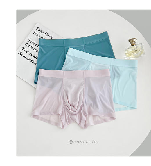 老米优品/ 3条装！桑蚕丝网孔透气，AAA级抑菌《 男款冰霜面膜裤💧超薄！无痕！》NK230601B 商品图4