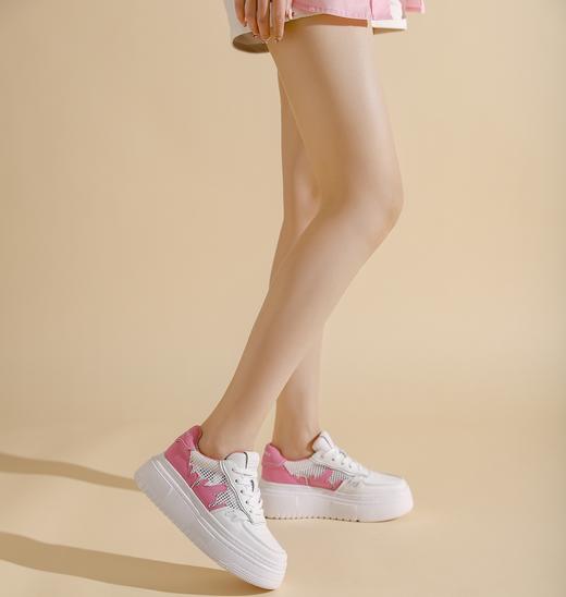 西村名物2023年商场新款运动休闲厚底网面透气板鞋小白女鞋13181 商品图3