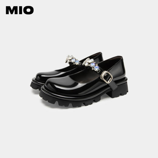 [白鹿同款]MIO米奥春季松糕底玛丽珍女鞋厚底单鞋复古百搭小皮鞋M234432606 商品图3