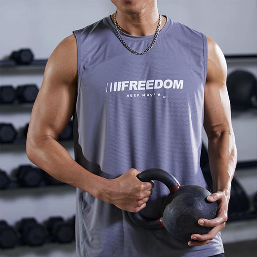 跃牌【跃LEAP-ACTIVE】系列运动背心男宽松速干跑步训练健身篮球字母无袖坎肩T恤潮G13 商品图4