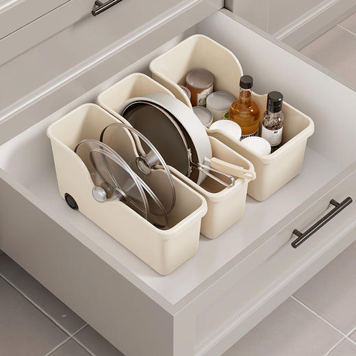 FaSoLa 厨房柜橱收纳盒直角设计窄长型储物盒厨具整理盒日式抽屉式 商品图3