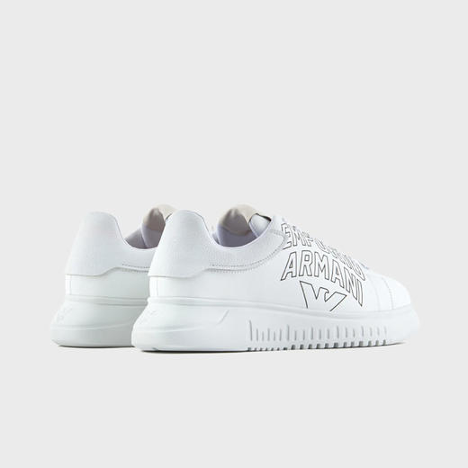 EMPORIO ARMANI 阿玛尼 男士带醒目徽标的软皮休闲运动鞋 白色 X4X264 XN732 A222 商品图3