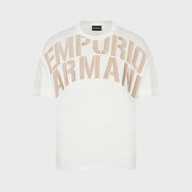 EMPORIO ARMANI 阿玛尼 男士字母徽标印花圆领短袖T恤 白色 3R1TZ2 1JUVZ 01G1