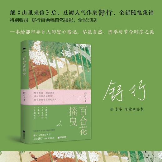 百合花摇曳（继山里来信后，豆瓣人气作家舒行，全新随笔集锦。过好恒常如新的每一天，如百合花摇曳，一身轻盈地去生活。特别收录：舒行近百幅自然摄影）(舒行) 商品图0
