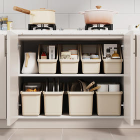 FaSoLa 厨房柜橱收纳盒直角设计窄长型储物盒厨具整理盒日式抽屉式