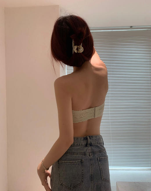 老米优品/女神款抹胸《花卉蕾丝🌼无肩带防走光bra》夏天一定要有的抹胸式文胸，小胸妹纸也可，不滑落，绝美细节！NY230601C 商品图13