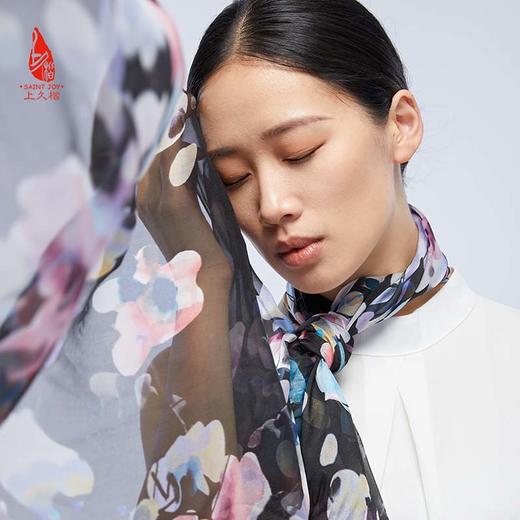 SAINTJOY/上久楷夏季真丝长巾 桑蚕丝  花海繁星  CJS22076 商品图9