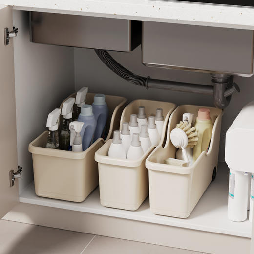 FaSoLa 厨房柜橱收纳盒直角设计窄长型储物盒厨具整理盒日式抽屉式 商品图8