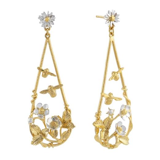 订购9周到｜Alex Monroe-Strawberry Patch-草莓花丛 小蜜蜂 耳环［英国设计师］ 商品图2