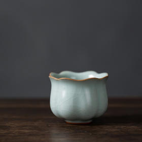 【丰子汝窑】【2019天青高葵杯】茶具茶杯天青汝瓷开片主人杯单杯品茗杯高葵杯
