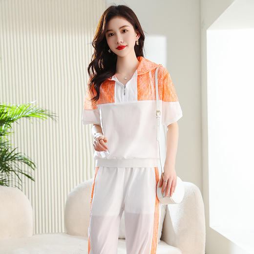 夏季运动女装，新款时尚休闲连帽洋气套裤HR-YYG82789-1 商品图7