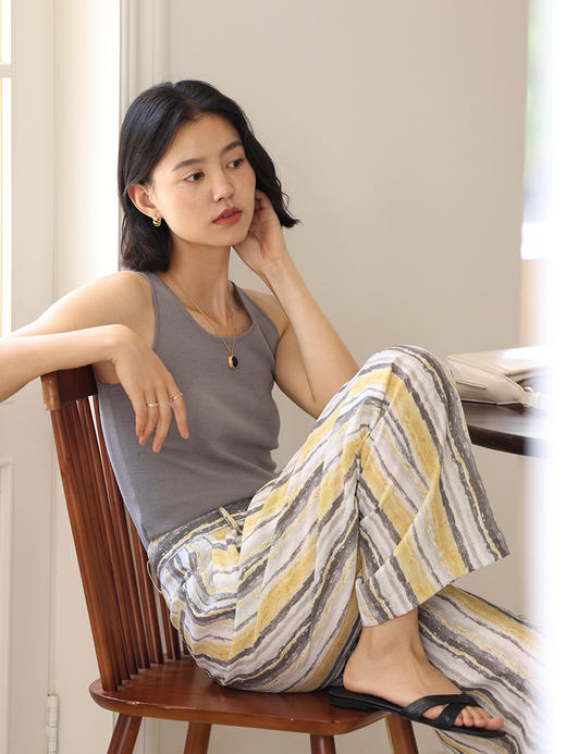 HeyDress法式针织吊带背心女夏季挂脖设计感内搭修身无袖外穿上衣 商品图1