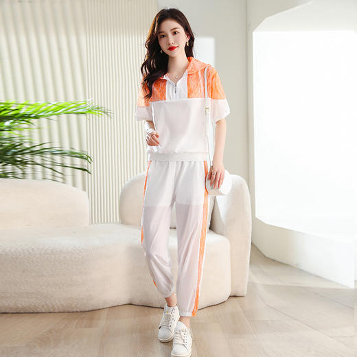 夏季运动女装，新款时尚休闲连帽洋气套裤HR-YYG82789-1 商品图5