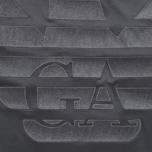 EMPORIO ARMANI 阿玛尼 男士超大老鹰徽标刺绣天丝混纺平纹针织圆领短袖T恤 深灰色 3R1TZ2 1JUVZ 0696 商品图3