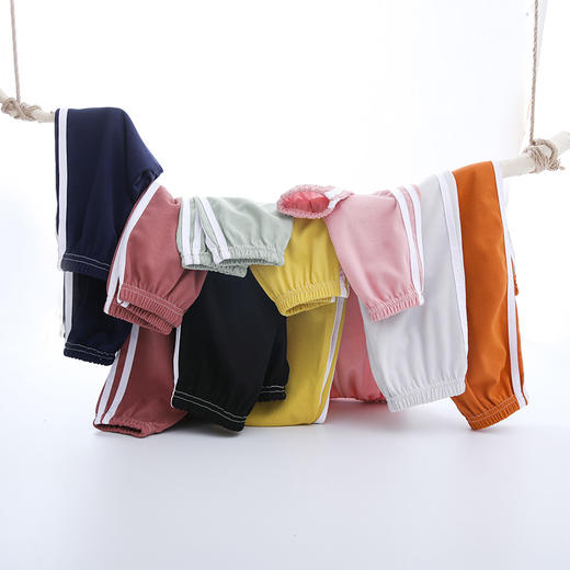 【39.9/3条】冰丝防蚊裤100-150码灯笼裤糖果色运动裤两道杠店 商品图3