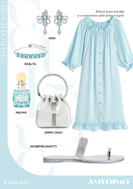 AMYDIMO爱丽丝系列荷叶边睡裙家居服 商品图1