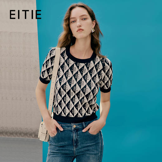EITIE爱特爱春季新款时尚修身显瘦针织衫7301009 商品图0