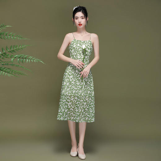 OY-230202薄款女雪纺印花少女碎花睡衣吊带连衣裙230202 商品图10