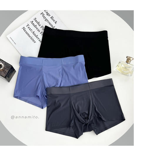 老米优品/ 3条装！桑蚕丝网孔透气，AAA级抑菌《 男款冰霜面膜裤💧超薄！无痕！》NK230601B 商品图5