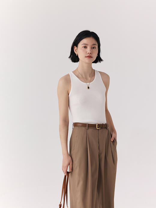 HeyDress法式针织吊带背心女夏季挂脖设计感内搭修身无袖外穿上衣 商品图2