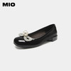 MIO米奥晚晚鞋方头复古千禧粗跟浅口单鞋女真皮一脚蹬女鞋小皮鞋M234413601 商品缩略图0
