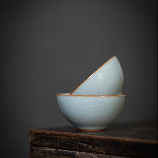 【丰子汝窑】【天青贝思杯2入】茶杯手工开片主人杯陶瓷汝瓷单杯子个人品茗杯功夫茶具 商品图3