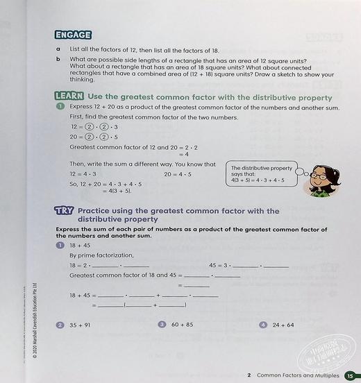 【中商原版】Math in Focus Grade 6A 焦点数学 六年级上册套装 学生书+课外练习作业本 英文原版 美国HMH教材 小学新加坡数学 商品图4