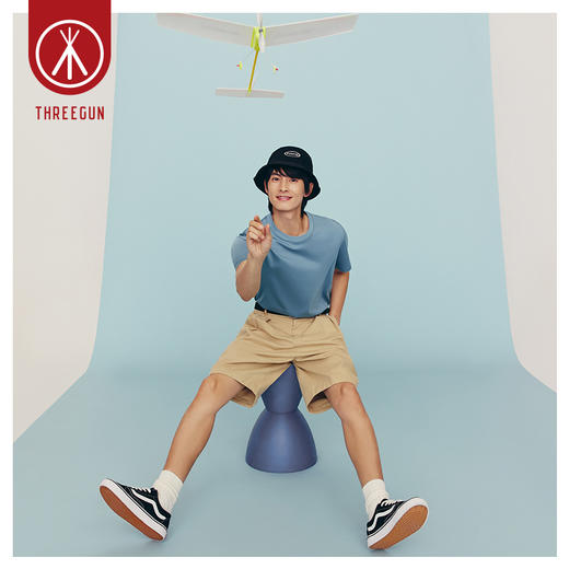 Threegun三枪 【高支水光棉】圆领男士短袖T恤-24123A011 商品图3