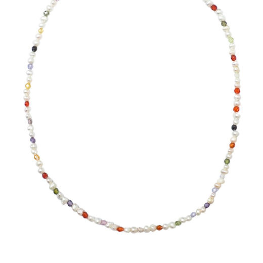 北京仓｜Hermina Athens-Rainbows-彩虹锆石 珍珠 项链［希腊设计师］ 商品图0