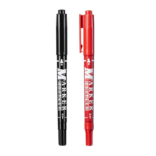 齐心记号笔MK833 小双头 线幅0.5-1.5mm 黑 商品图0