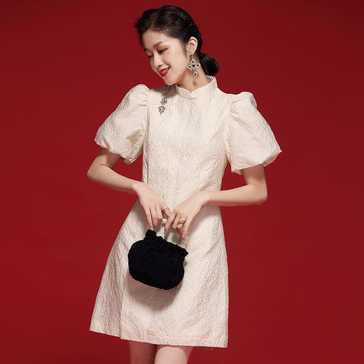2023年新款中国风年轻款短款改良旗袍连衣裙OY-21155 商品图1