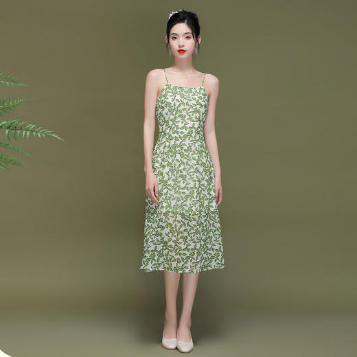 OY-230202薄款女雪纺印花少女碎花睡衣吊带连衣裙230202 商品图6