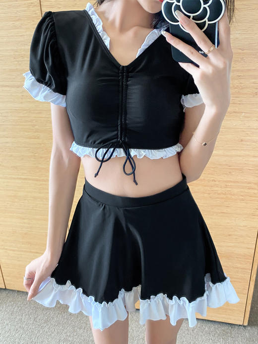 【夏日里，漂亮的泳衣女裙式平角分体两件套上新啦！】保守显瘦，仙女范十足！赶快入手，一起去温泉游泳吧！ 商品图2