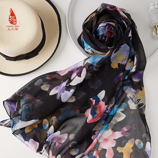 SAINTJOY/上久楷夏季真丝长巾 桑蚕丝  花海繁星  CJS22076 商品图11