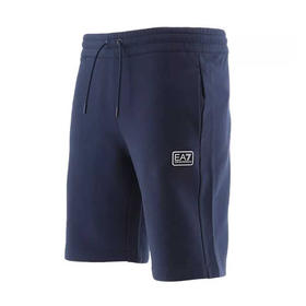 EMPORIO ARMANI EA7 阿玛尼 男士棉质字母徽标刺绣休闲短裤 深蓝色 3RPS74 PJ07Z 1554