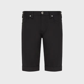 EMPORIO ARMANI 阿玛尼 男士弹力棉质金属徽标休闲短裤 黑色 8N1PA6 1NJ7Z 0999