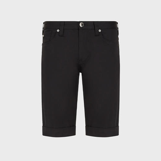 EMPORIO ARMANI 阿玛尼 男士弹力棉质金属徽标休闲短裤 黑色 8N1PA6 1NJ7Z 0999 商品图0