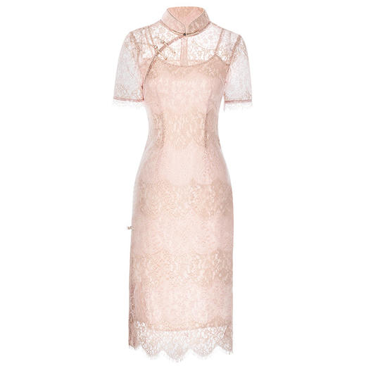 中国风气质年轻款蕾丝日常改良旗袍连衣裙礼服OY-20107 商品图4