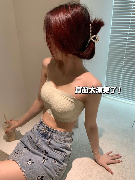 老米优品/女神款抹胸《花卉蕾丝🌼无肩带防走光bra》夏天一定要有的抹胸式文胸，小胸妹纸也可，不滑落，绝美细节！NY230601C 商品图0