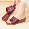 KQCX853 23春夏新款女凉鞋中跟坡跟凉拖鞋凉鞋加大码43 商品缩略图1