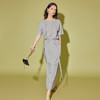 IN AND ON53389 夏季莱赛尔天丝针织上衣桑蚕丝围裹系半裙休闲时尚套装 商品缩略图2