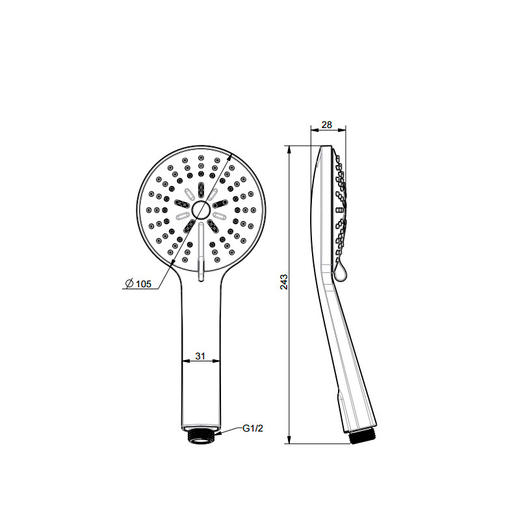 美标简雅三功能手持花洒FFAS9H07 商品图4