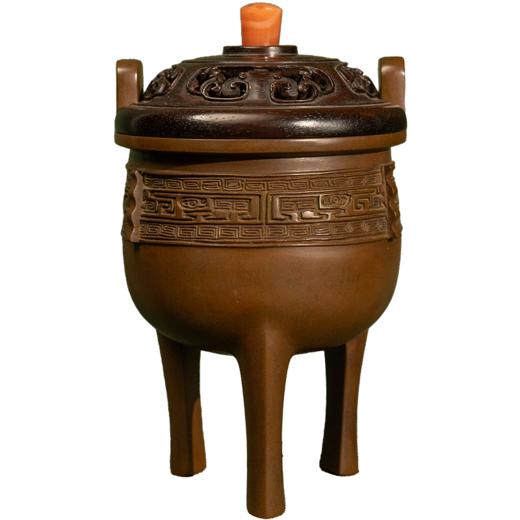藏六款铜冲耳三足鼎式香炉（红木盖） 商品图5