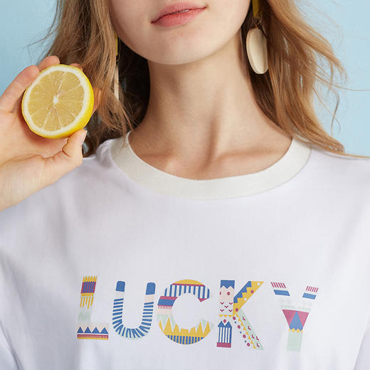 【最后一天】欧芮儿2019夏装新款短袖印花+格子半身裙女中长款时尚两件套装 商品图2