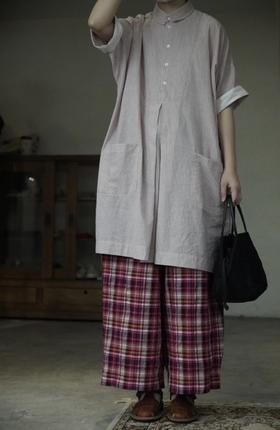 Khadi & co条纹长衬衣裙