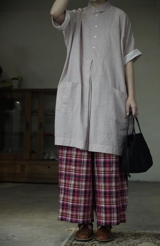 Khadi & co条纹长衬衣裙 商品图0