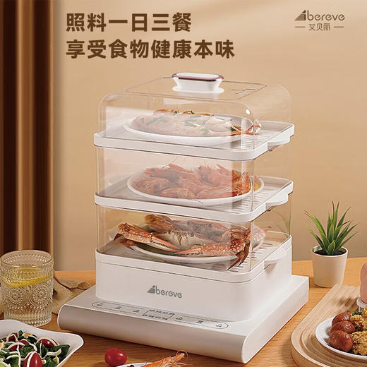 Abereve艾贝丽21升大容量三层大空间电蒸锅ABL-ZG165 白色 21L 商品图4